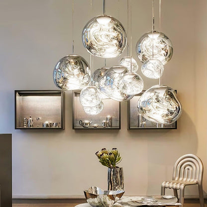 Stylish Round Glass Pendant Light Fixture