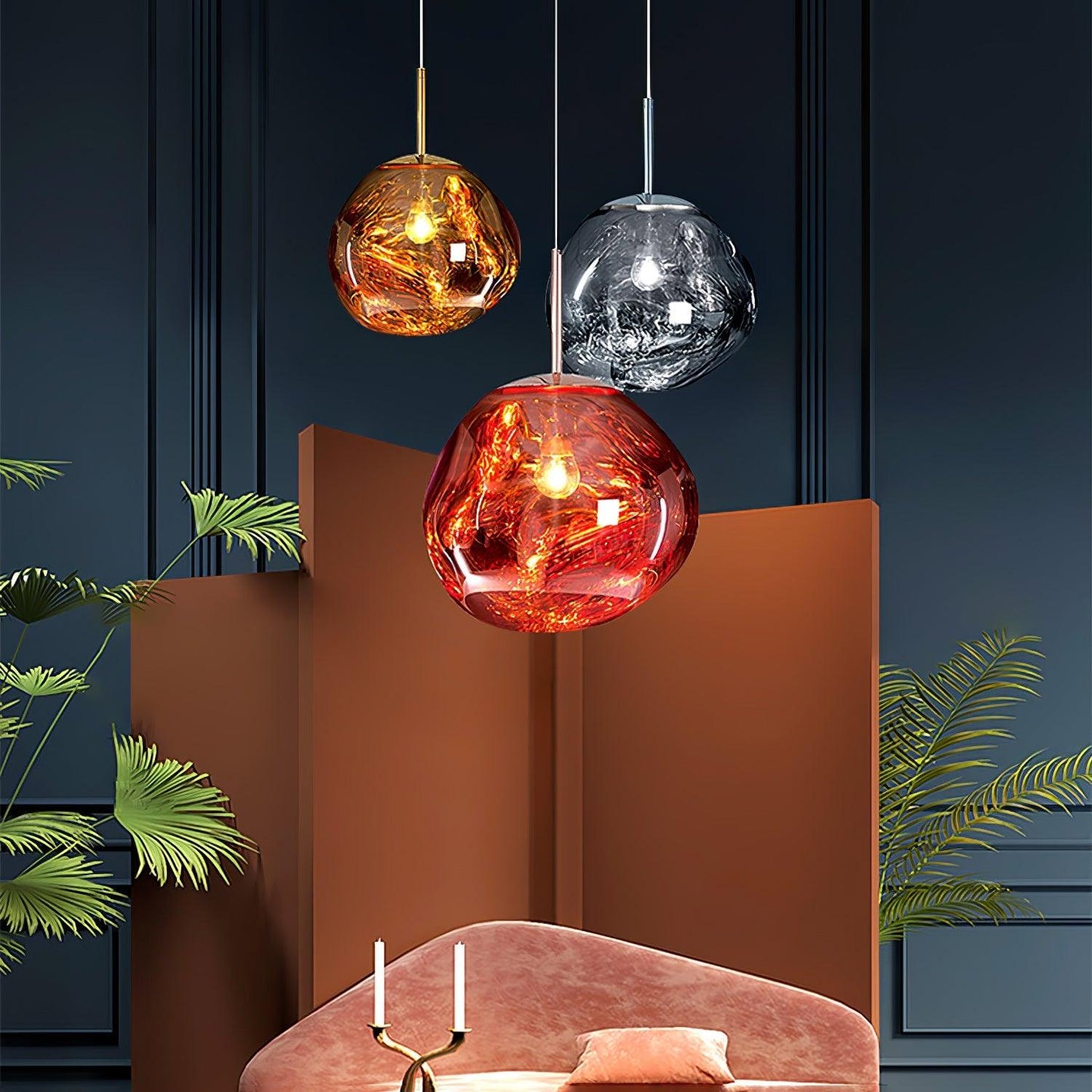 Stylish Round Glass Pendant Light Fixture