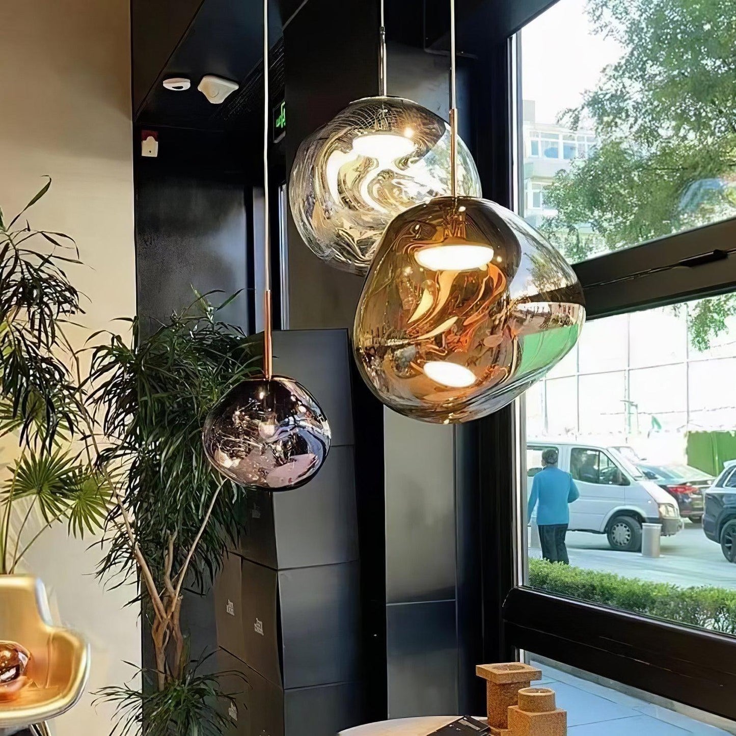 Stylish Round Glass Pendant Light Fixture
