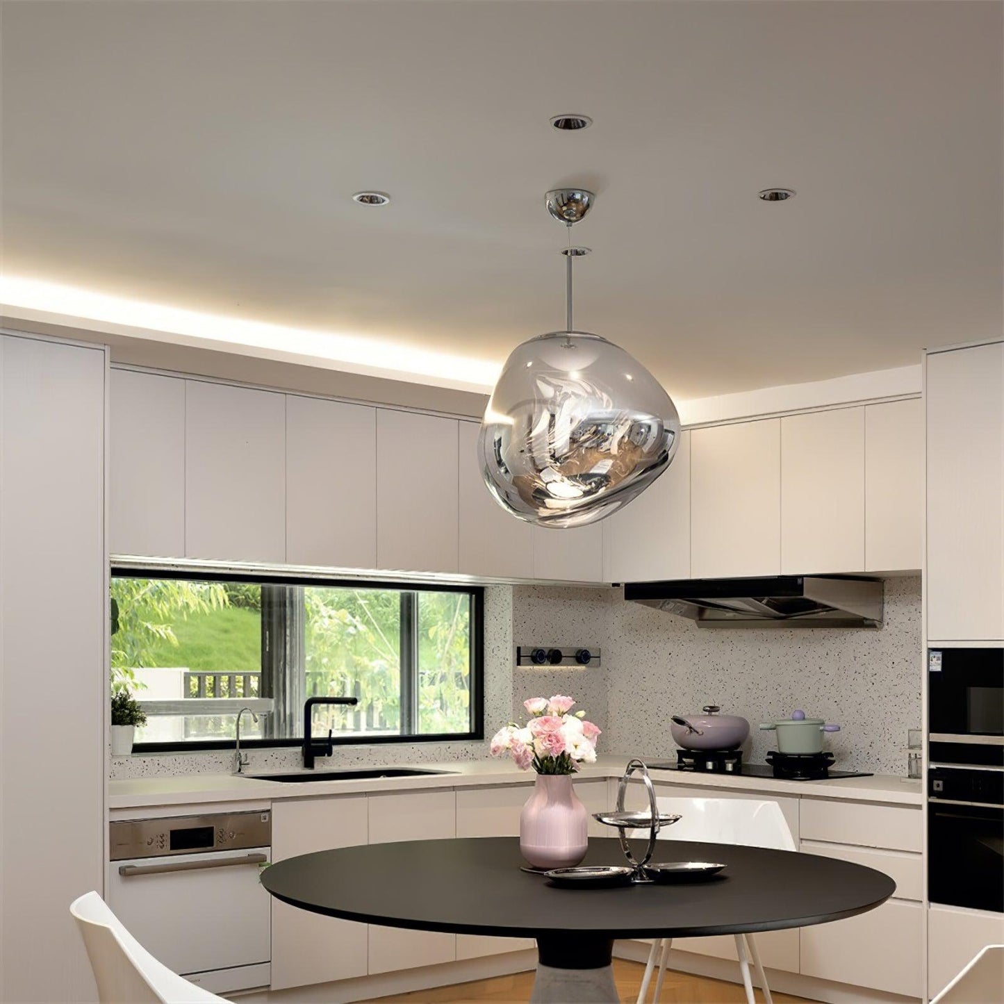 Stylish Round Glass Pendant Light Fixture