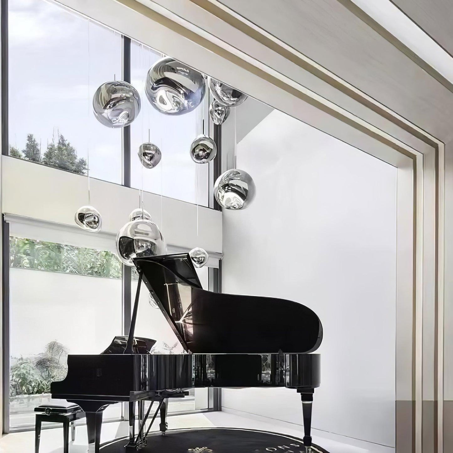 Stylish Round Glass Pendant Light Fixture