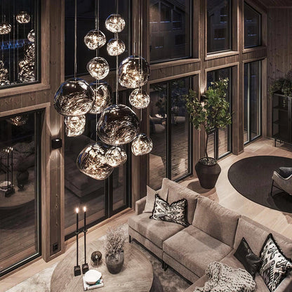 Stylish Round Glass Pendant Light Fixture