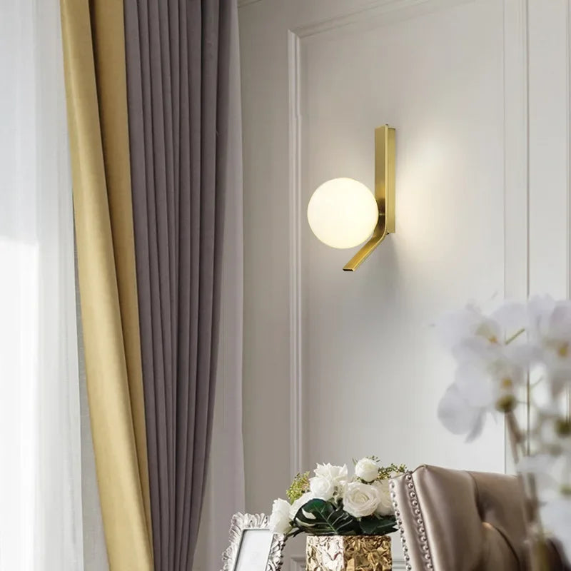 Luxury Gold Glass Ball Wall Lamp