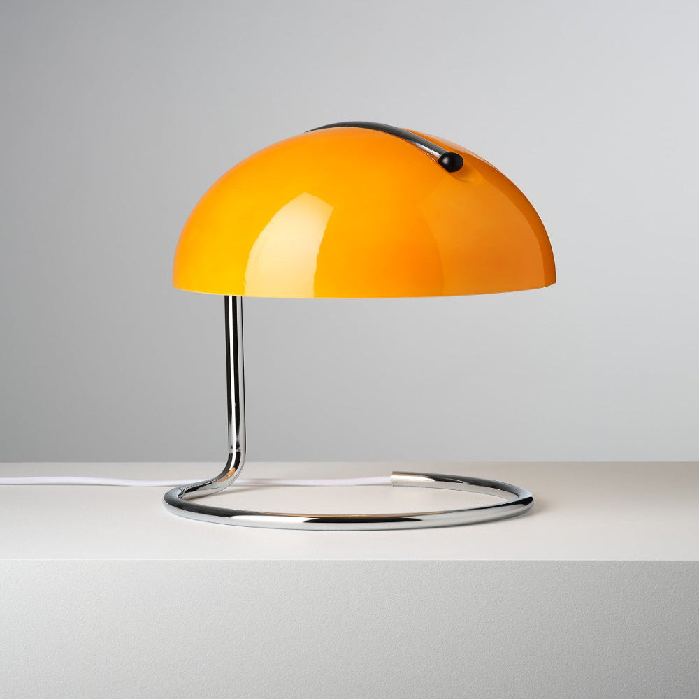 Vintage Style Table Lamp – Classic Orange Shade with USB Port - Fesara