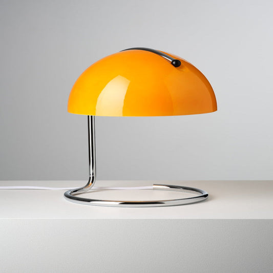 Vintage Style Table Lamp – Classic Orange Shade with USB Port - Fesara