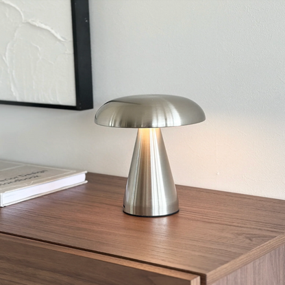 Contemporary Portable Battery Mushroom Table Lamp