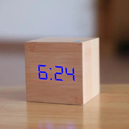 Small Digital Table Clock with LED Nightlight