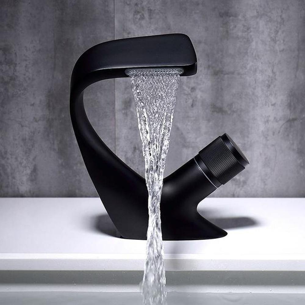 Luxury Waterfall Basin Mixer Tap in Solid Brass - Fesara