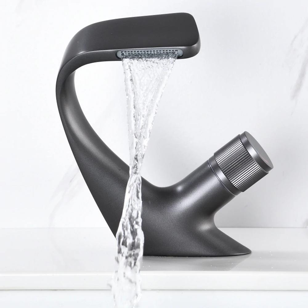 Luxury Waterfall Bathroom Faucet in Solid Brass