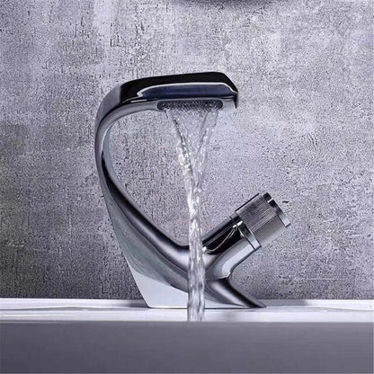 Luxury Waterfall Basin Mixer Tap in Solid Brass