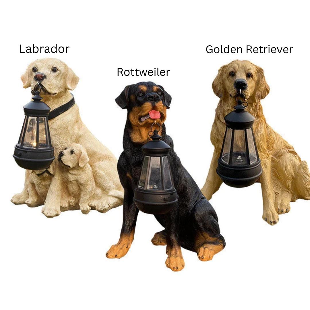 Outdoor Solar Dog Decor with LED Lights