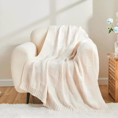 Cozy Plaid Throw Blanket Black and White