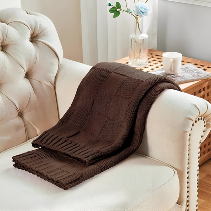 Cozy Plaid Throw Blanket Black and White