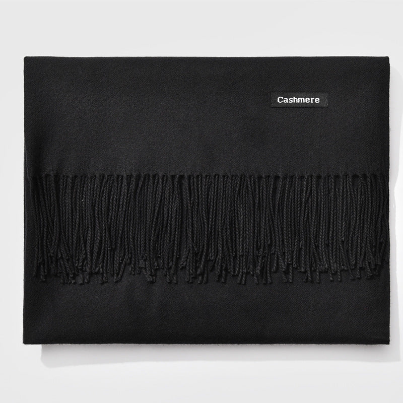 Monochrome Elegance | Stylish Warm Women's Classic Scarf 28