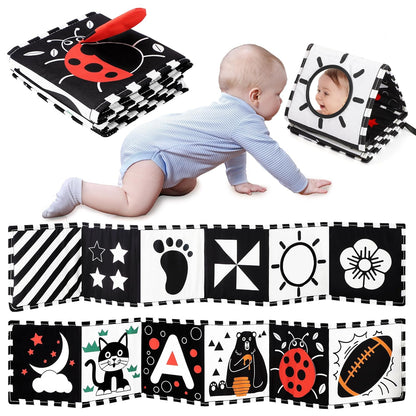 Soft Baby Book with High Contrast Images and Safe Mirror - Fesara
