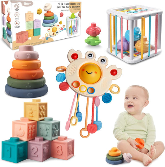 Baby Sensory Toy Set 4-in-1 BPA-Free Play Kit - Fesara