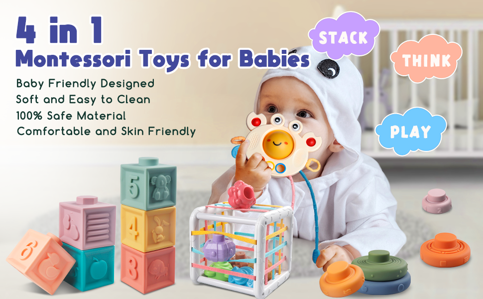 Baby Sensory Toy Set 4-in-1 BPA-Free Play Kit