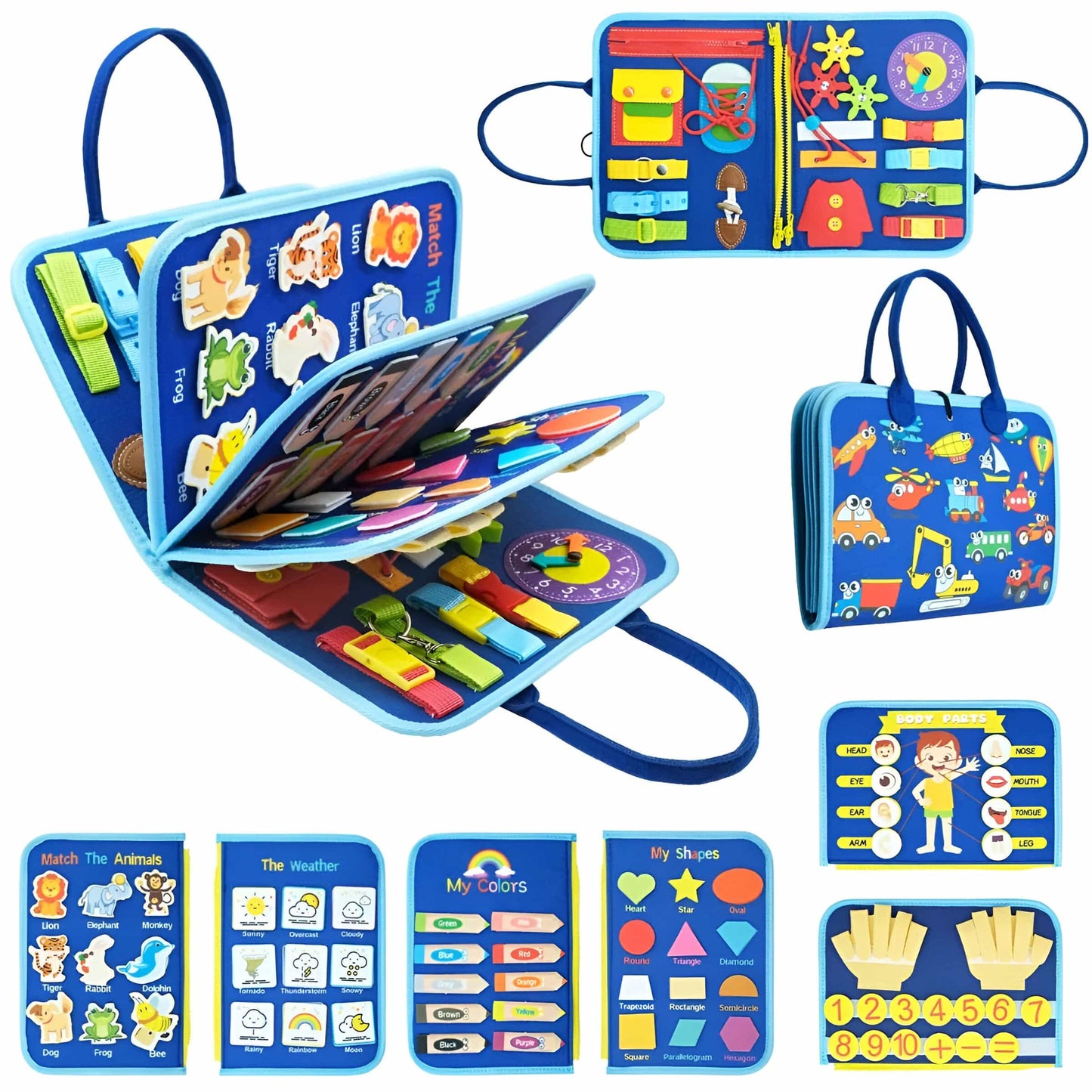 Fun Learning Activity Book for Kids with Laces and Zippers - Fesara