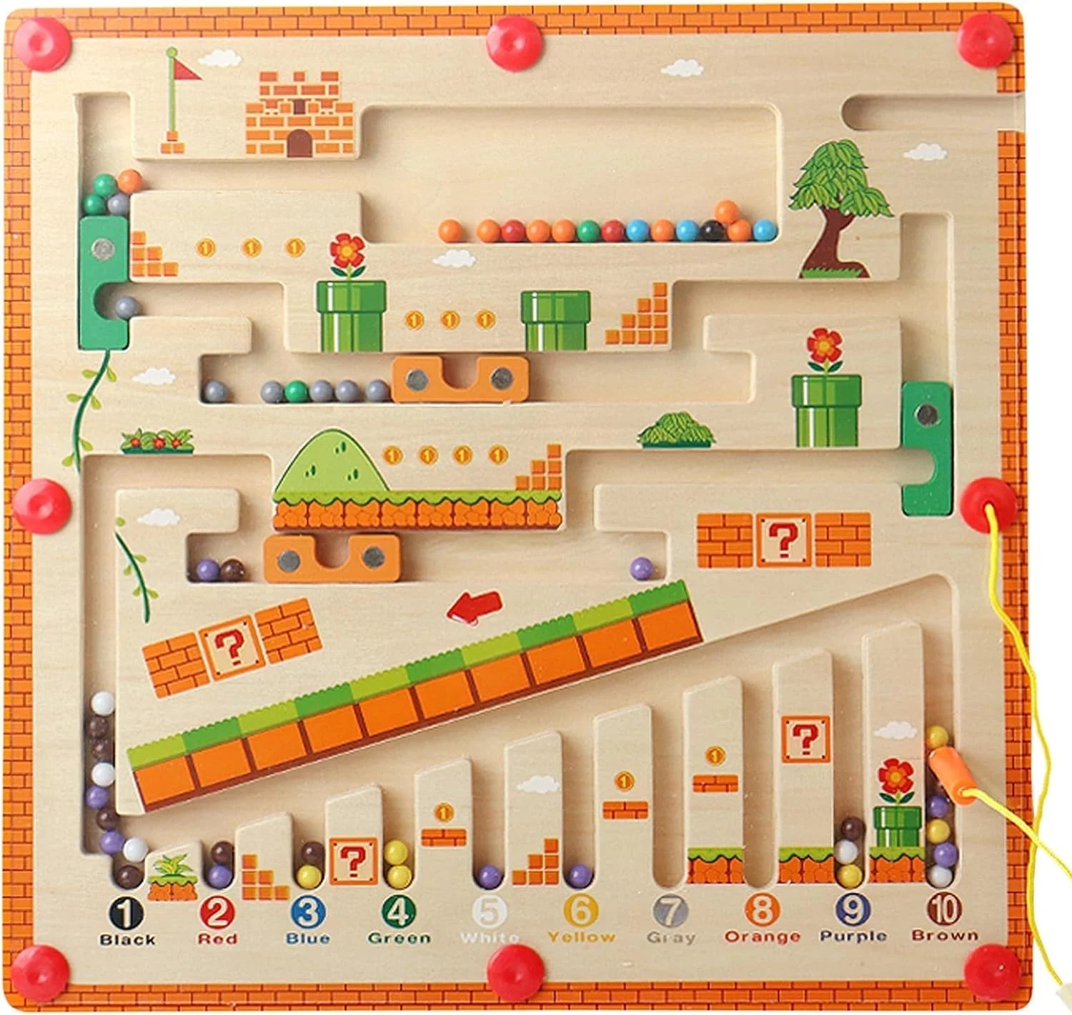 Fun Kids Magnetic Play Board with Colorful Beads - Fesara