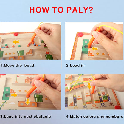 Fun Kids Magnetic Play Board with Colorful Beads