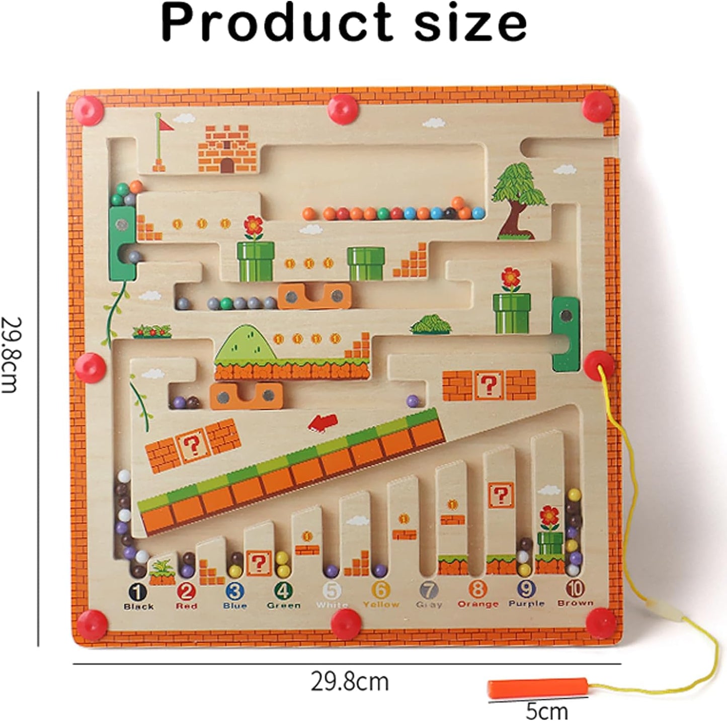 Fun Kids Magnetic Play Board with Colorful Beads