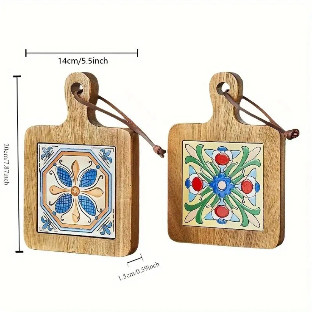 Exotic Dark Wood Floral Coasters