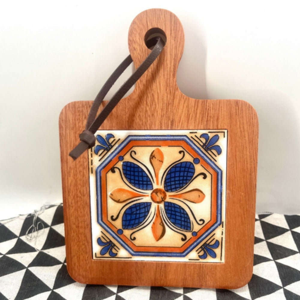 Exotic Dark Wood Floral Coasters - Fesara
