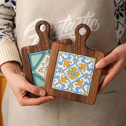 Exotic Dark Wood Floral Coasters