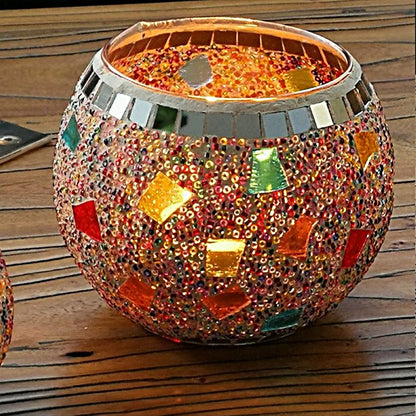 MosaicGlow | Elegant Handcrafted Glass Tealight Holder 14