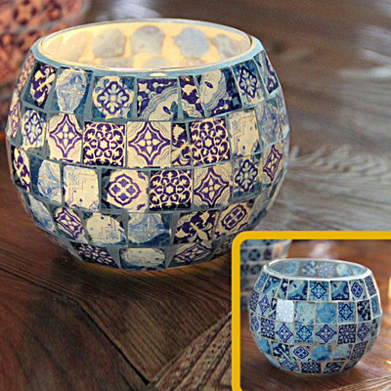 MosaicGlow | Elegant Handcrafted Glass Tealight Holder 5