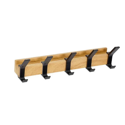 Modern Black Wall Hook Coat Rack with Adjustable Hooks