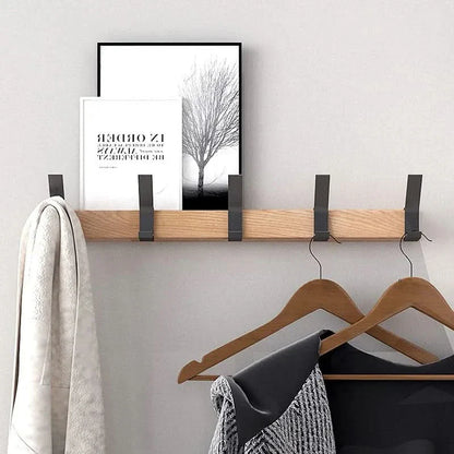Modern Black Wall Hook Coat Rack with Adjustable Hooks