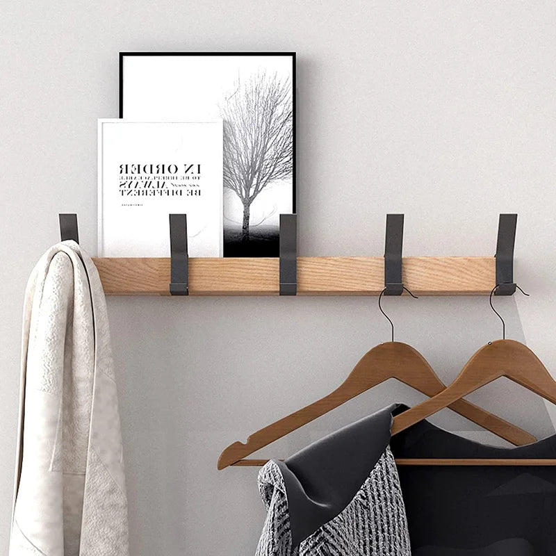 Space Saving Wall Closet with 5 Adjustable Hooks
