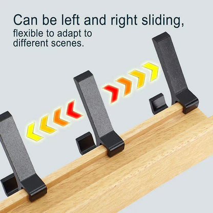 Space-Saving Wooden Coat Hook Rack with Double Hangers