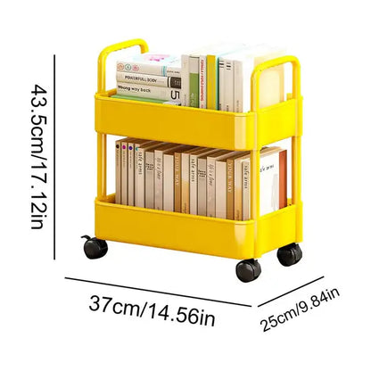 Portable Book Cart with Wheels | Space Saving Bookshelf