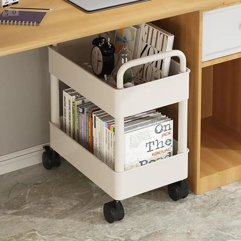 Portable Book Cart with Wheels | Space Saving Bookshelf