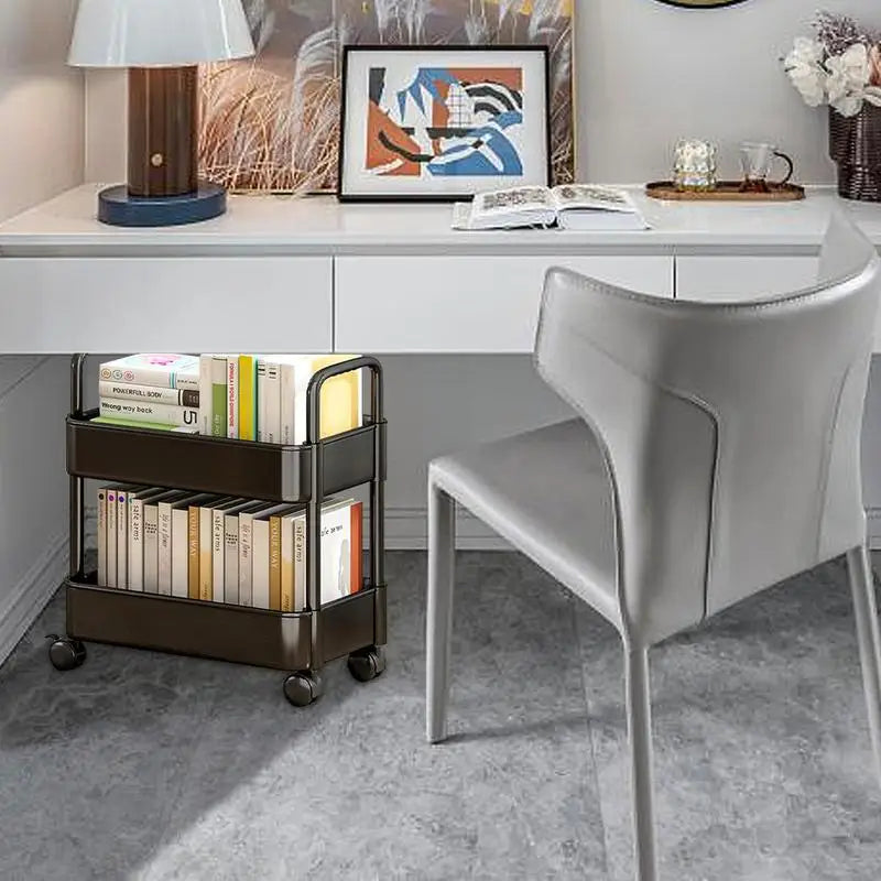 Portable Book Cart with Wheels | Space Saving Bookshelf