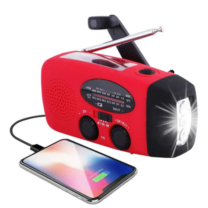 Portable Emergency Radio with Flashlight and Charger