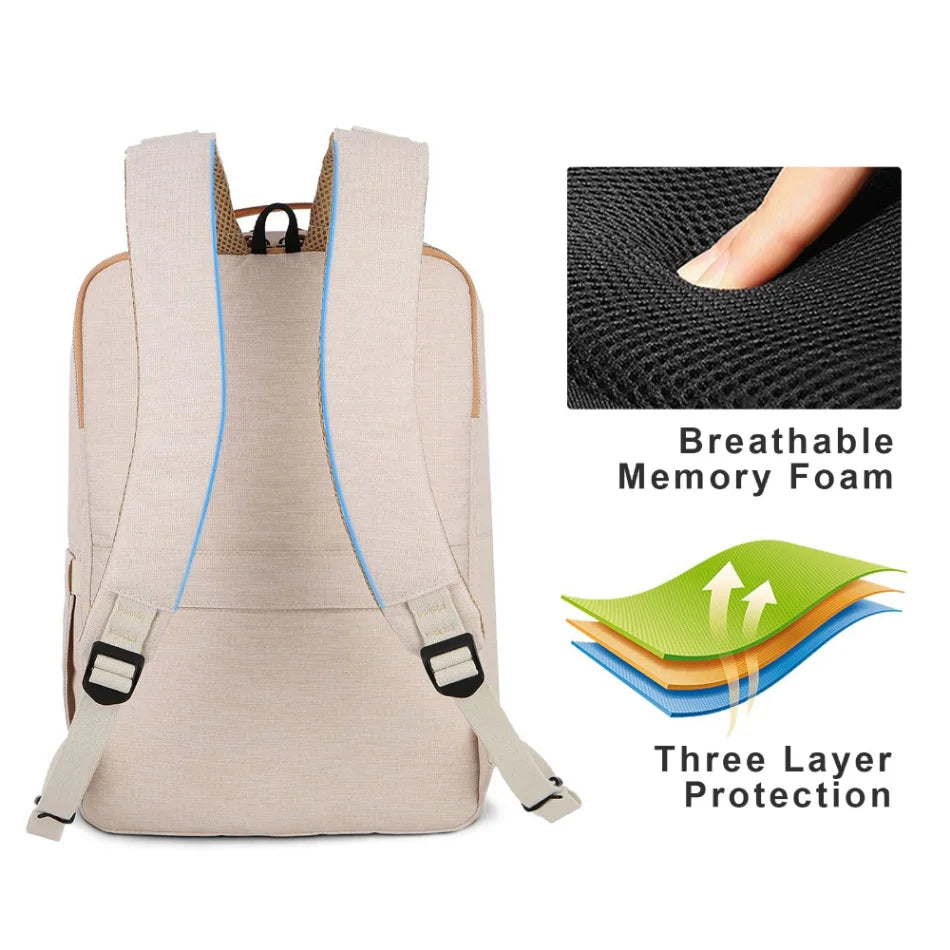 Waterproof Laptop Bag with USB Charger for 15.6 Inch Laptops