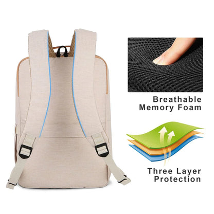 Waterproof Laptop Bag with USB Charger for 15.6 Inch Laptops