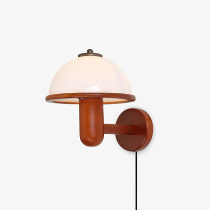 Rustic Wood Mushroom Table Lamp