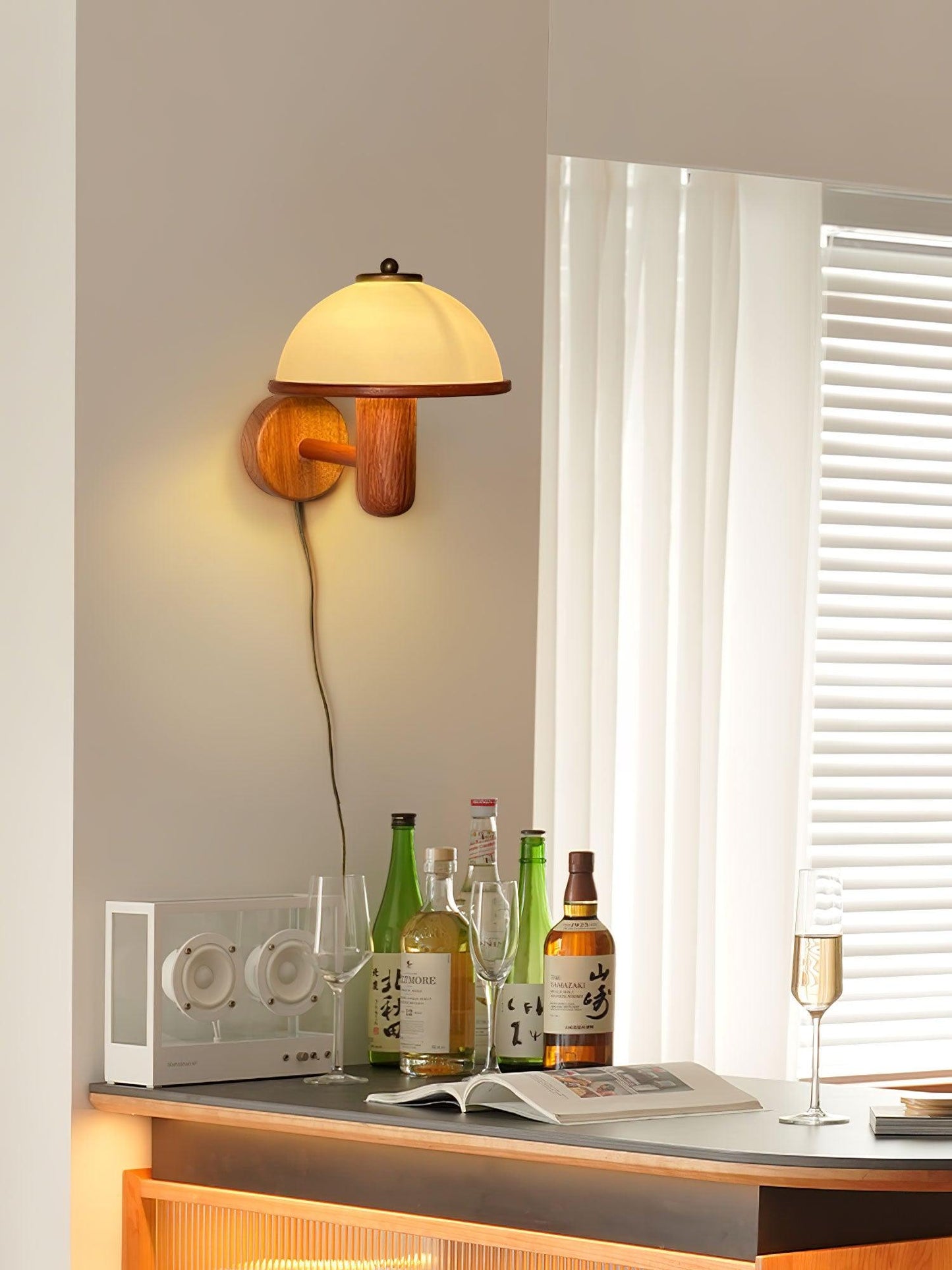 Rustic Wooden LED Wall Light