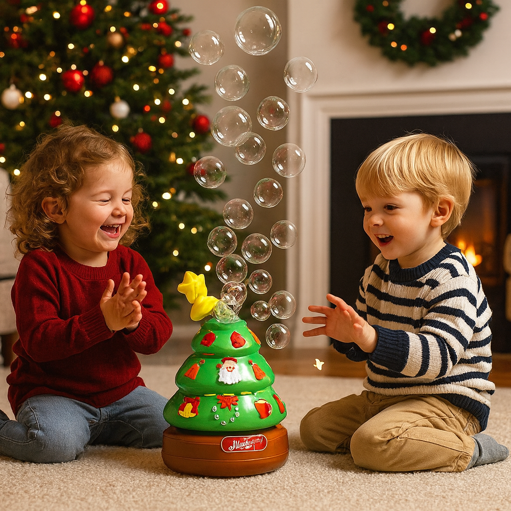 Colorful Musical Christmas Tree with Decorative Stickers - Fesara