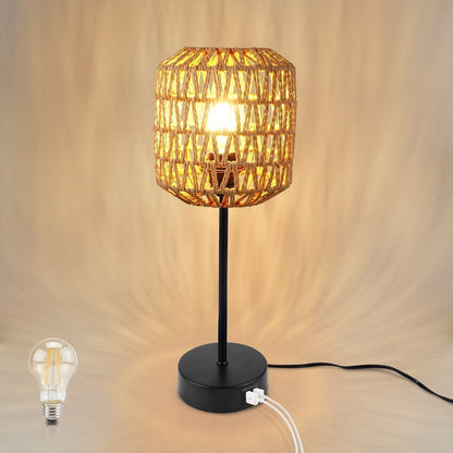 Rustic Touch Table Lamp with USB and Dimmer