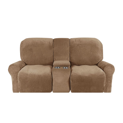 Soft 2-Seater Recliner Sofa Cover with Cup Holders