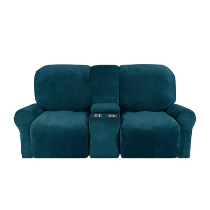 Soft 2-Seater Recliner Sofa Cover with Cup Holders