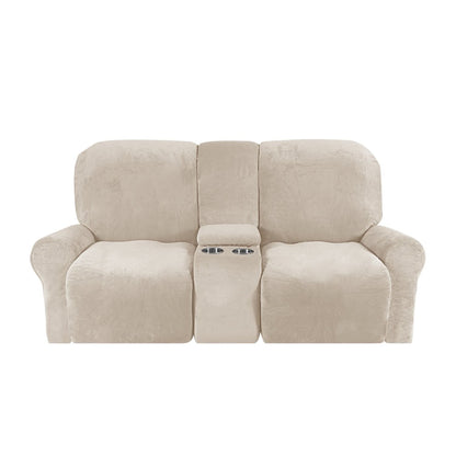 Soft 2-Seater Recliner Sofa Cover with Cup Holders