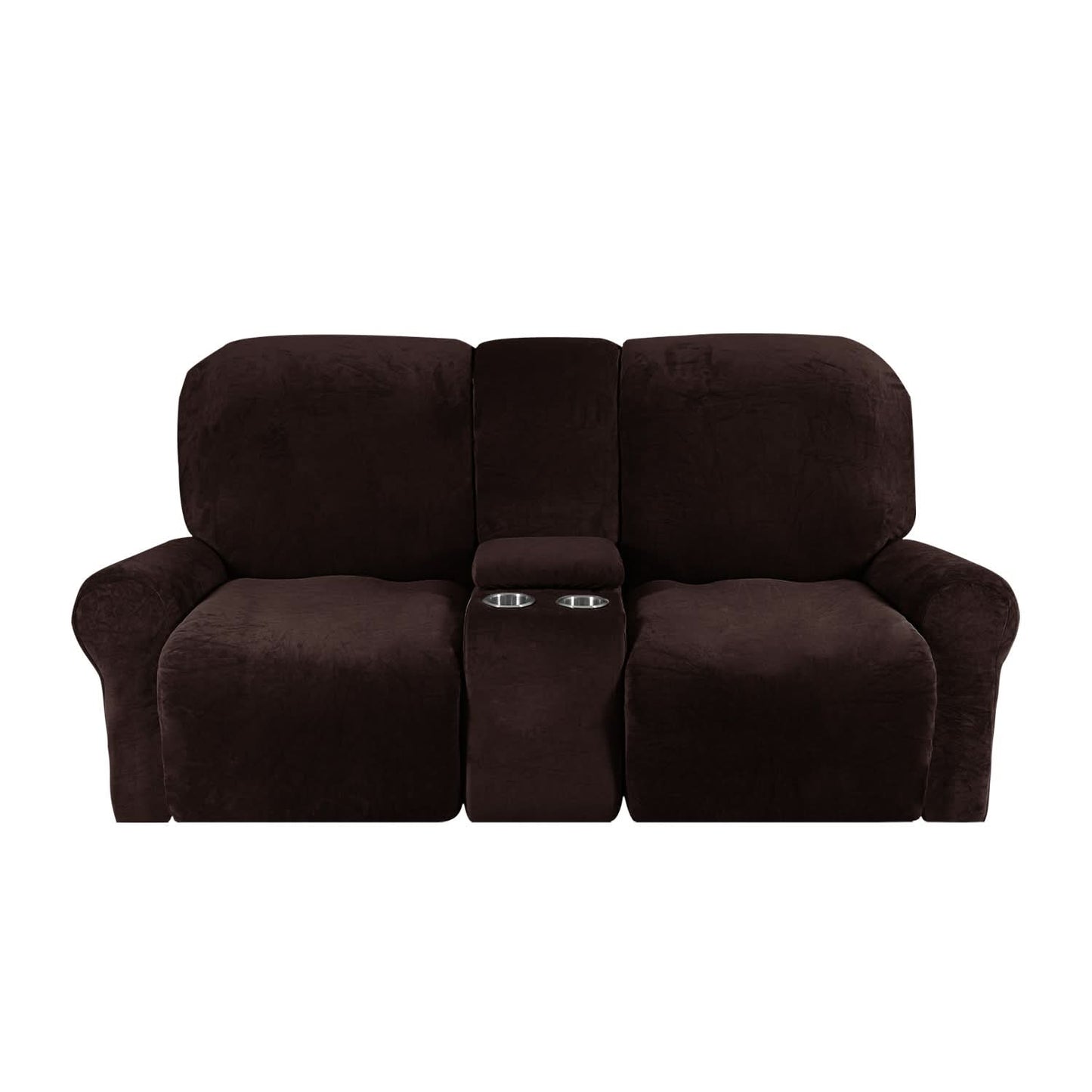 Soft 2-Seater Recliner Sofa Cover with Cup Holders