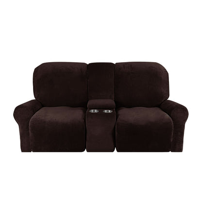 Soft 2-Seater Recliner Sofa Cover with Cup Holders