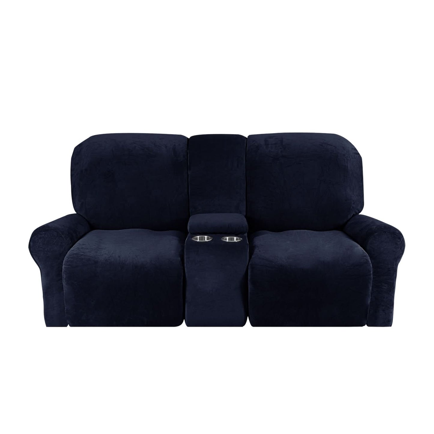 Soft 2-Seater Recliner Sofa Cover with Cup Holders